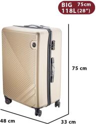 Dollcini Dollcini, Világjáró Bőrönd 28"24"20" ABS anyagú - Arany - 75x 33 x 48cm (357910-227A)