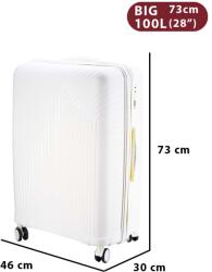 Dollcini PP Gurulós Bőrönd Utazáshoz - Több Méret és Szín - Fehér - 68x 30x 46cm (357910-204A)