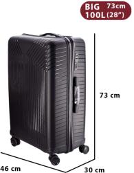 Dollcini Dollcini, Világjáró Bőrönd, PP anyagból, Több méretben, Több színben - Fekete - 73x 30x 46cm (357910-201A)
