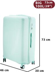 Dollcini PP Gurulós Bőrönd Utazáshoz - Több Méret és Szín - Zöld - 68x 30x 46cm (357910-206A)