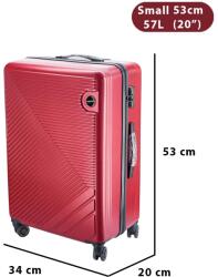 Dollcini Dollcini, Világjáró Bőrönd 28"24"20" ABS anyagú - Piros - 53x 20 x 34cm (357910-226C)