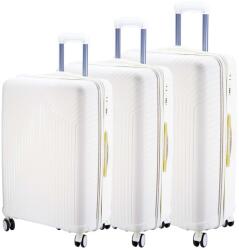 Dollcini PP Gurulós Bőrönd Utazáshoz - Több Méret és Szín - Fehér - 3 DB set (357910-204D)