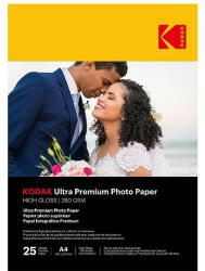 Kodak Fotópapír KODAK Ultra Premium A/4 fényes 280g 25 ív/csomag (KO-9891261) - papir-bolt