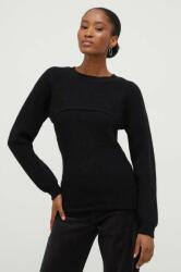 ANSWEAR gyapjú pulóver fekete - fekete M/L
