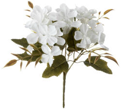  5 ágú hortenzia selyemvirág csokor, 24cm magas - Fehér (AF052-04)