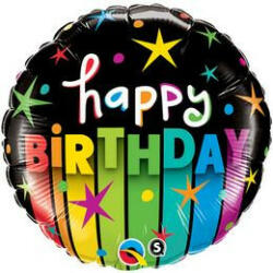 Qualatex Szülinapi fólia lufi 18" 45cm Happy Birthday (LUFI352192)