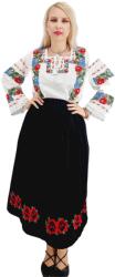 Ie Traditionala Fusta din catifea cu broderie rosie - Carmen