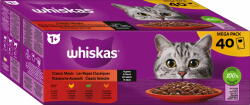 Whiskas Klasszikus válogatás szószban 1+ nedves macskatáp - Megapack 40x85g - 3.400 g