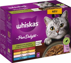 Whiskas Pure Delight Vegyes ragu aszpikban nedves macskatáp - Multipack 12x85g - 1.020 g