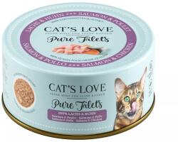 CAT’S LOVE Pure Filets nedves macskaeledel - Lazac és Csirke - 100 g
