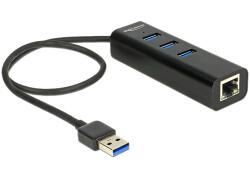 DELOCK Placa de retea Delock 62653, USB 3.0 + Hub USB (62653)