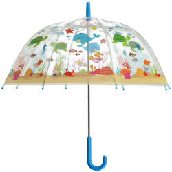 Esschert Design Átlátszó gyerek esernyő, tengeri állatvilág mintával (KG257)