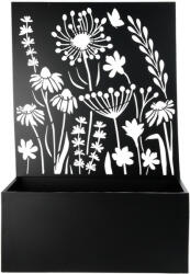 Esschert Design Lézervágott fém virágláda és térelválasztó , virág mintás, 100 x 140 cm (PY128)