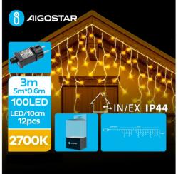 Aigostar Instalație LED de Crăciun de exterior 100xLED/8 funcții 8x0, 6m IP44 alb cald Aigostar (AI0462)