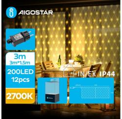 Aigostar Instalație LED de Crăciun de exterior 200xLED/8 funcții 6x1, 5m IP44 alb cald Aigostar (AI0497)