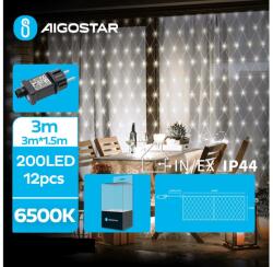Aigostar Instalație LED de Crăciun de exterior 200xLED/8 funcții 6x1, 5m IP44 alb rece Aigostar (AI0500)