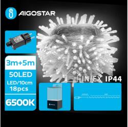 Aigostar Instalație LED de Crăciun de exterior 50xLED/8 funcții 8m IP44 alb rece Aigostar (AI0448)