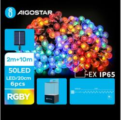 Aigostar B. V. Aigostar - LED Napelemes dekoratív lánc 50xLED/8 funkció 12m IP65 többszínű AI0431 (AI0431)