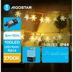 Aigostar Instalație LED de Crăciun de exterior 100xLED/8 funcții 13m IP44 alb cald Aigostar (AI0468)