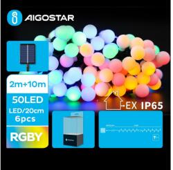 Aigostar B. V. Aigostar - LED Napelemes dekoratív lánc 50xLED/8 funkció 12m IP65 többszínű B10201JE4 (AI0428)