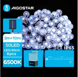 Aigostar B. V. Aigostar - LED Napelemes dekoratív lánc 50xLED/8 funkció 12m IP65 hideg fehér AI0430 (AI0430)