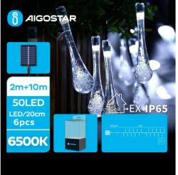 Aigostar B. V. Aigostar - LED Napelemes dekoratív lánc 50xLED/8 funkció 12m IP65 hideg fehér AI0412 (AI0412)