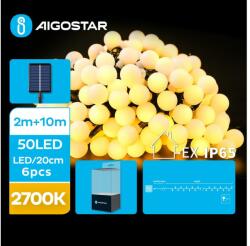 Aigostar B. V. Aigostar - LED Napelemes dekoratív lánc 50xLED/8 funkció 12m IP65 meleg fehér AI0426 (AI0426)
