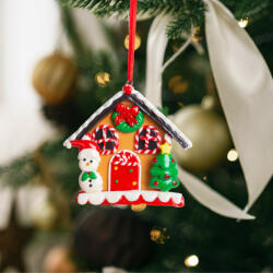 Family Collection Karácsonyi mágneses dekoráció - 2 az 1-ben - mézeskalács házikó hóemberrel - 85 x 75 mm (58553B) - tipparuhaz