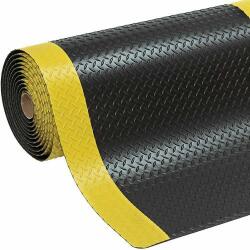 Notrax Fáradásgátló ipari szőnyeg Cushion Trax gyémánt felületű párna, fekete/sárga, 122 x 1000 cm