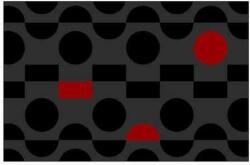 Notrax Déco Design Imperial Dotz beltéri takarítószőnyeg, szürke/piros, 120 x 180 cm