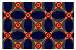 Notrax Déco Design Imperial Retro Retro beltéri takarítószőnyeg, kék/narancs, 120 x 180 cm