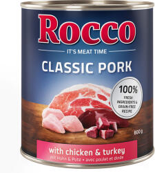 Rocco 6x800g Rocco Classic Pork Csirke & pulyka nedves kutyatáp