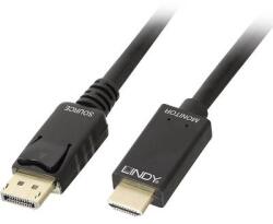 Lindy Kijelző csatlakozó / HDMI Csatlakozókábel [1x DisplayPort dugó - 1x HDMI dugó] 1.00 m Fekete (36921) (36921)