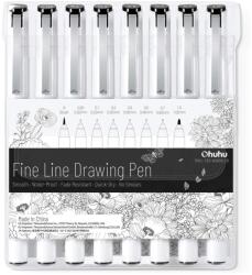 Ohuhu Art Marker Set-маркери/флумастри тънкописци, комплект 8 размера/дебелини (‎Y30-80600-28)