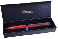 Pentel Rollertoll, PENTEL EnerGel prémium matt piros, fém 0, 35 mm, rotációs, kék tinta
