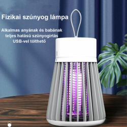 Dollcini Dollcini, USB Tölthető Fizikai Szúnyogirtó Lámpa - Csendes, Vegyszermentes, Bababarát Rovarcsapda 6 UV Fénnyel, Fehér (100011)