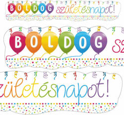 Boldog Szülinapot Streamers Parti Banner