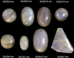  Pandantiv/Cabochon Piatra Lunii Rainbow Minerala Naturala Ovala - Disc - Neragulata - cu Gaura - 25-43 x 15-38 x 7-10 mm - 1 Buc