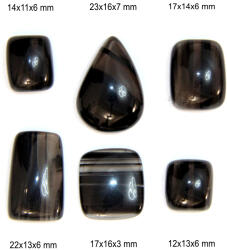 Cabochon Obsidian Lamelar Mineral Natural - Dreptunghi - Picatura - 12-23 x 11-16 x 3-6 mm - 1 Buc