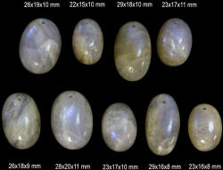  Pandantiv/Cabochon Piatra Lunii Rainbow Minerala Naturala Ovala cu Gaura - 23-29 x 15-20 x 9-11 mm - 1 Buc