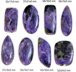 Cabochon Charoit Mineral Natural - Picatura - Oval- Dreptunghi - 32-40 x 15-24 x 5-7 mm - 1 Buc