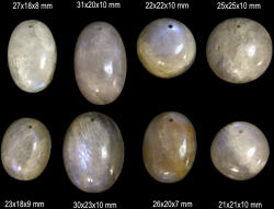 Cabochon Piatra Lunii Rainbow Minerala Naturala Ovala cu Gaura - 22-31 x 18-25 x 7-10 mm - 1 Buc