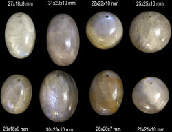  Pandantiv/Cabochon Piatra Lunii Rainbow Minerala Naturala Ovala cu Gaura - 22-31 x 18-25 x 7-10 mm - 1 Buc