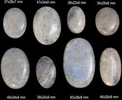  Pandantif / Cabochon Piatra Lunii Rainbow Minerala Naturala Ovala cu Gaura - 34-60 x 22-38 x 6-9 mm - 1 Buc