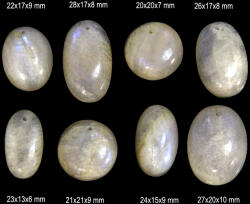  Pandantiv/Cabochon Piatra Lunii Rainbow Minerala Naturala Ovala - Disc - cu Gaura - 20-28 x 15-21 x 6-10 mm - 1 Buc