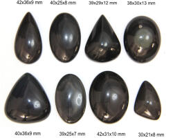  Cabochon Obsidian Curcubeu Mineral Natural - Oval - Picatura - 30-42 x 21-36 x 8-13 mm - 1 Buc