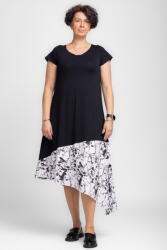 Pierino Rochie A-line cu colt alb-negru marmorat, din jerseu de bumbac Talie unica