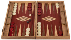 Manopoulos Set joc table backgammon Stejar Rosu cu insertii nuc