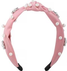 Ecarla Cerc de păr decorativ cu perle și mărgele, roz - Ecarla