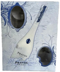 PRAVDA Gift Set vodka 0, 7l 40% + 2 square lowball pohár DD